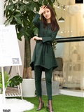 SIW Siwen media 062 small fragrant wind dark green pure cotton temperament small foot pants two - Zhen zhen(5)